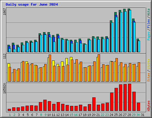 Daily usage for June 2024