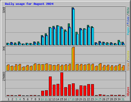 Daily usage for August 2024