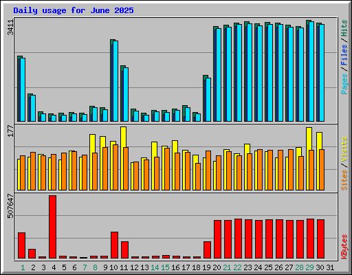 Daily usage for June 2025