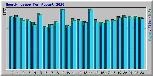Hourly usage for August 2020