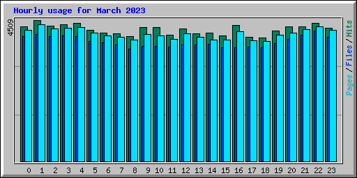 Hourly usage for March 2023