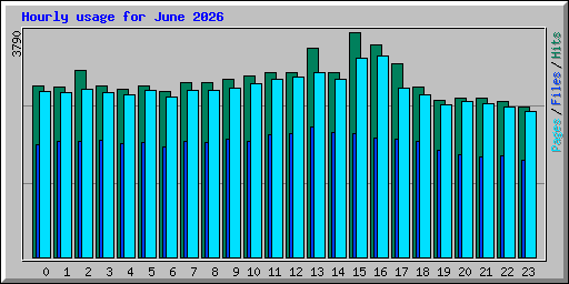 Hourly usage for June 2026