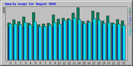 Hourly usage for August 2026
